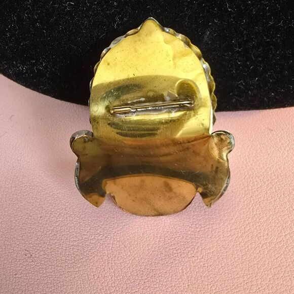 Vintage Mexican Folk Art Brooch Aztech or Mayan Warrior - Picture 2 of 4